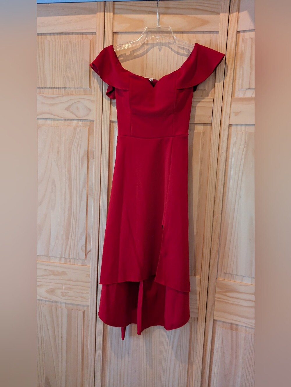 Elegant Off-Shoulder Red Dress
